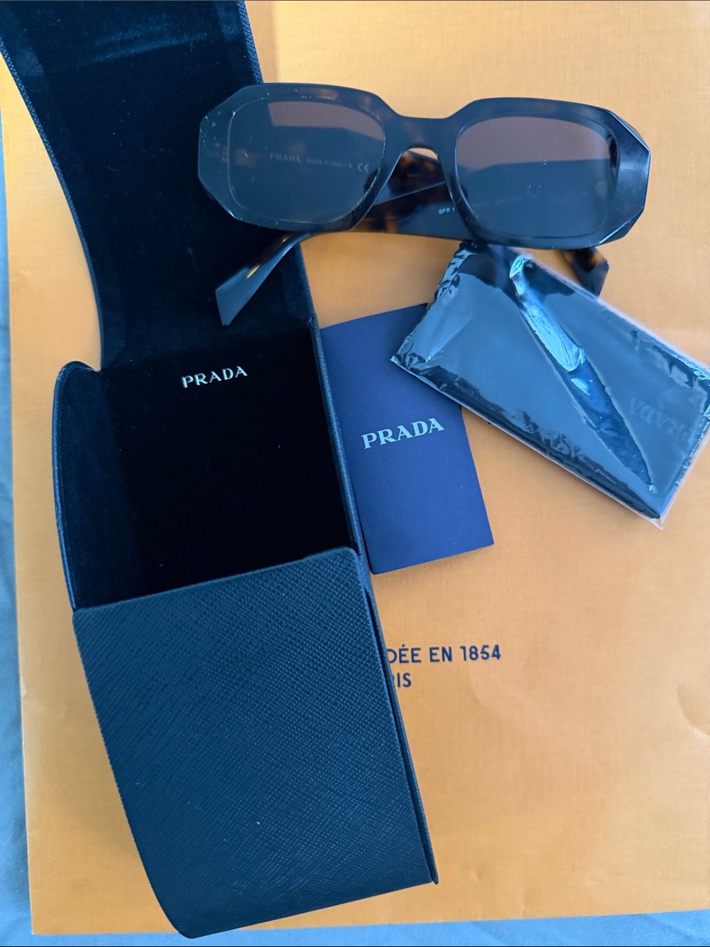 Authentic Prada Full Inclusion Tortoiseshell Sunglasses with Brown Lenses